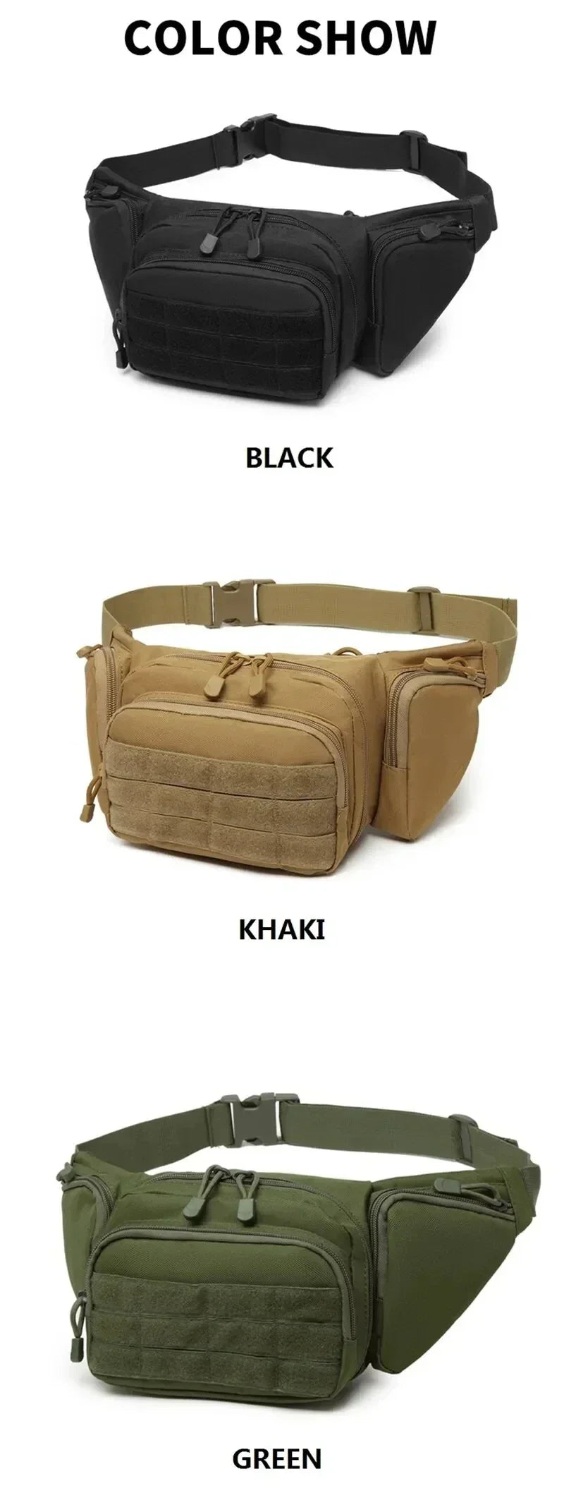 Marsupio Tattico Multifunzionale Unisex in Nylon Borsa a Tracolla per Escursionismo ad Alta Capacità