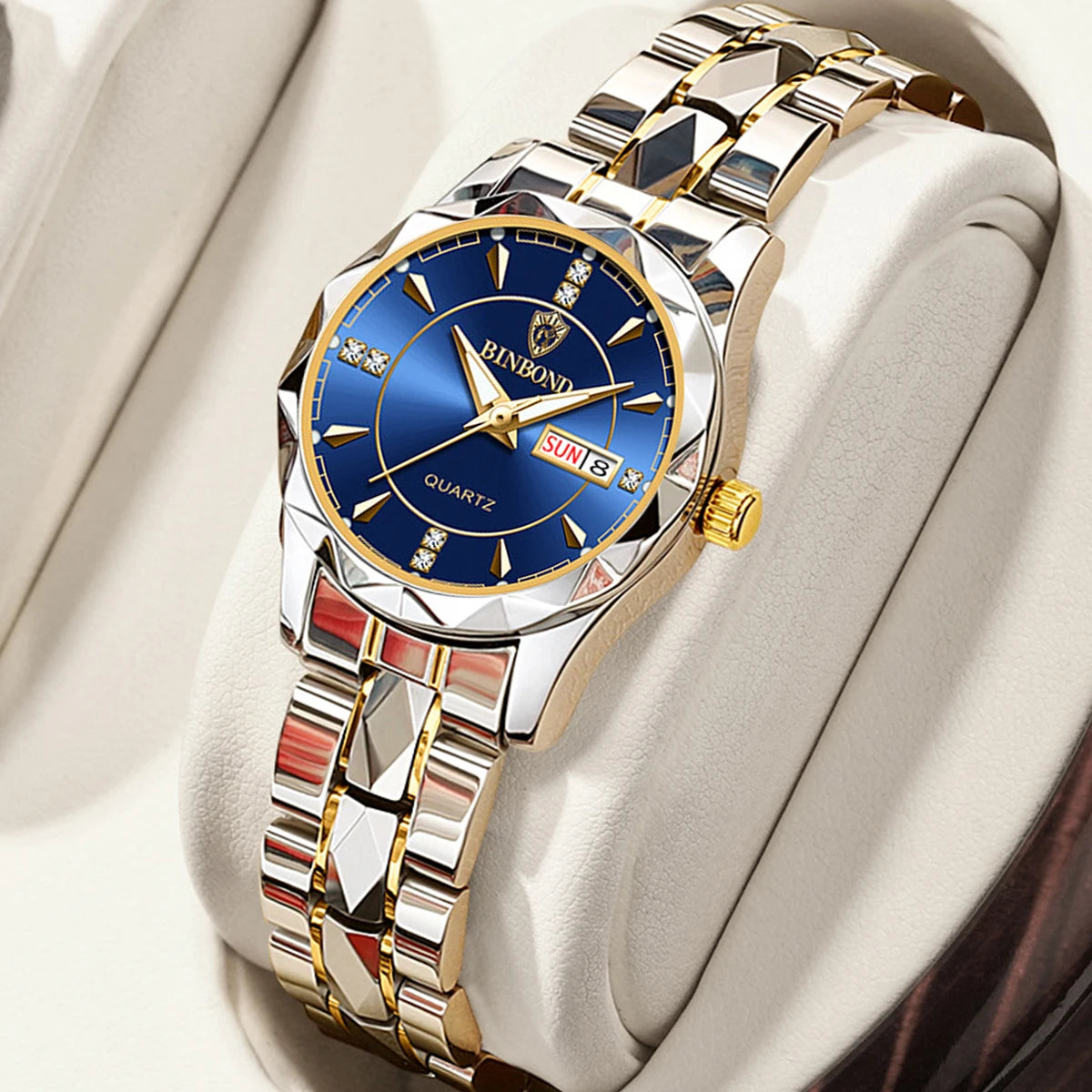Orologio Da Donna BinBong Quarzo Di Lusso In Acciaio Inossidabile Data Luminosa Impermeabile Regalo Per Fidanzata