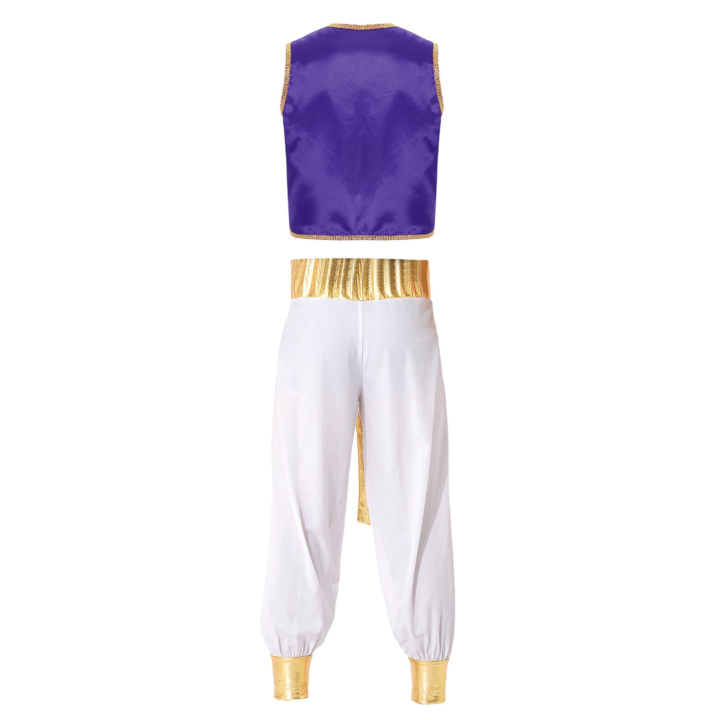 Costume Fantasy Myth Prince Aladin per adulti Gilet senza maniche e pantaloni Abito da palcoscenico per feste a tema Halloween Cosplay
