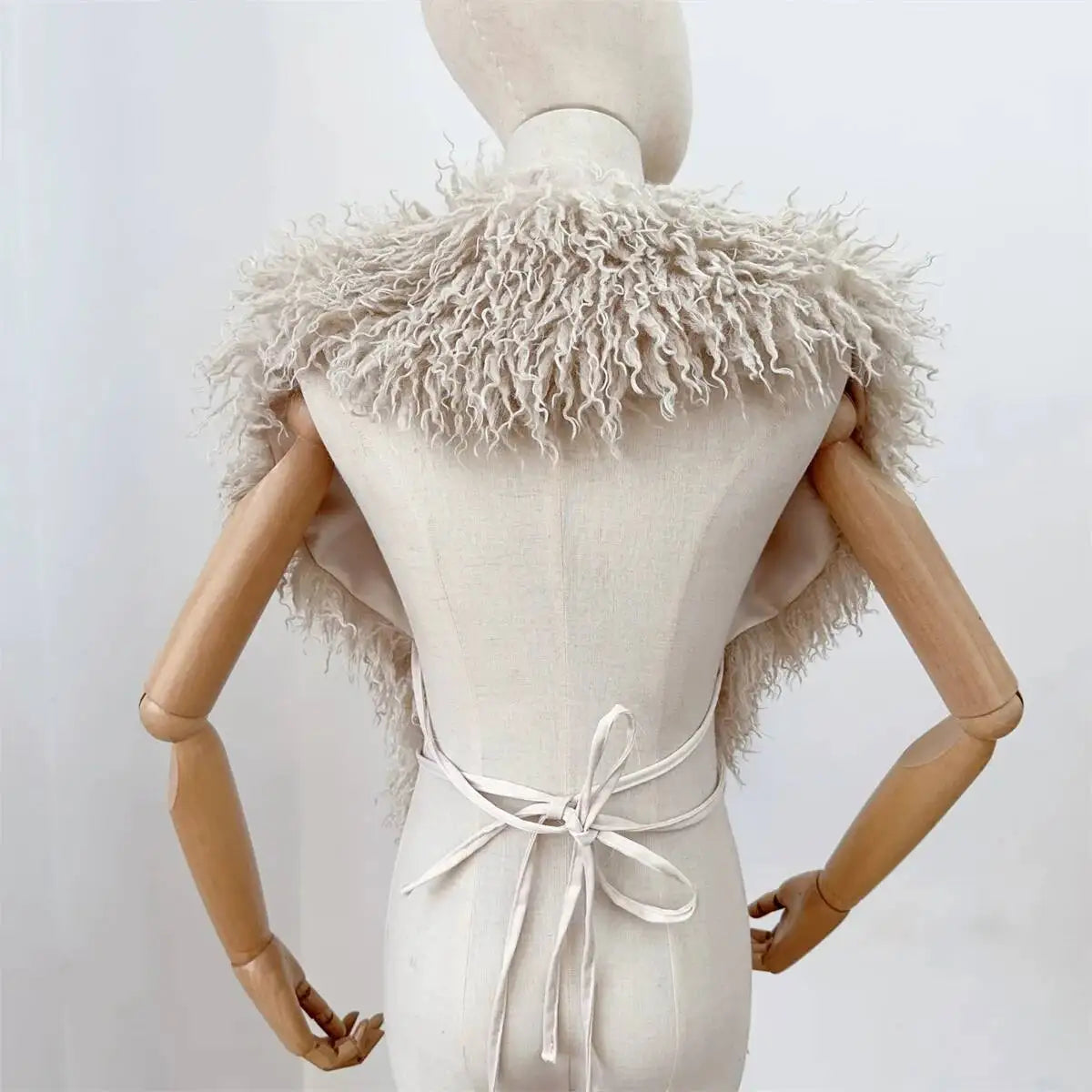 Lanmrem 2025 Gilet Pelliccia Sintetica Donna Imitazione Shearling Chic Autunno Inverno Abbigliamento 2DB4916