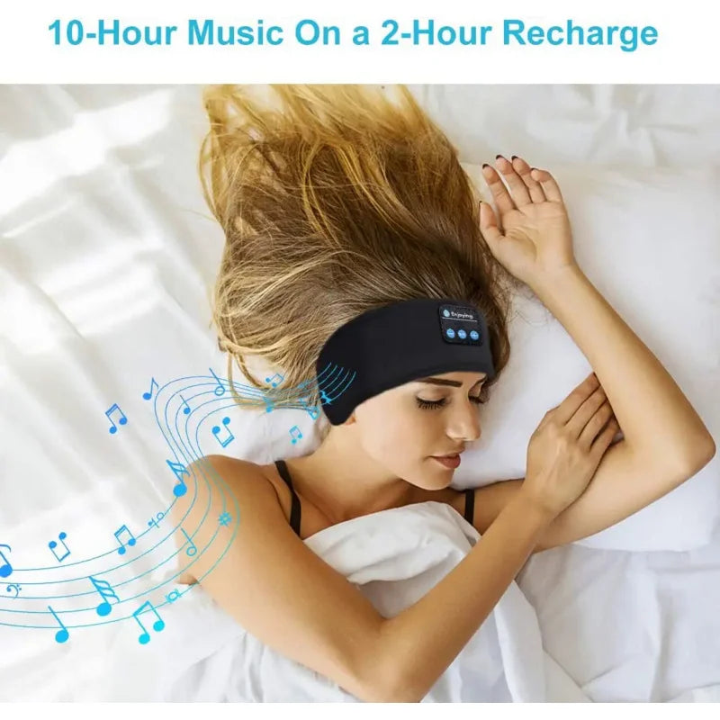 Maschera Per Il Sonno Con Cuffie Bluetooth Wireless Fascia Per Capelli Morbida Elastica Comoda Per Dormire Sul Fianco