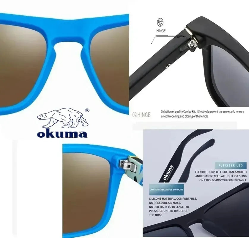 Occhiali Da Sole Polarizzati Okuma UV400 Anti Luce Forte Abbagliamento Per Ciclismo Guida Pesca