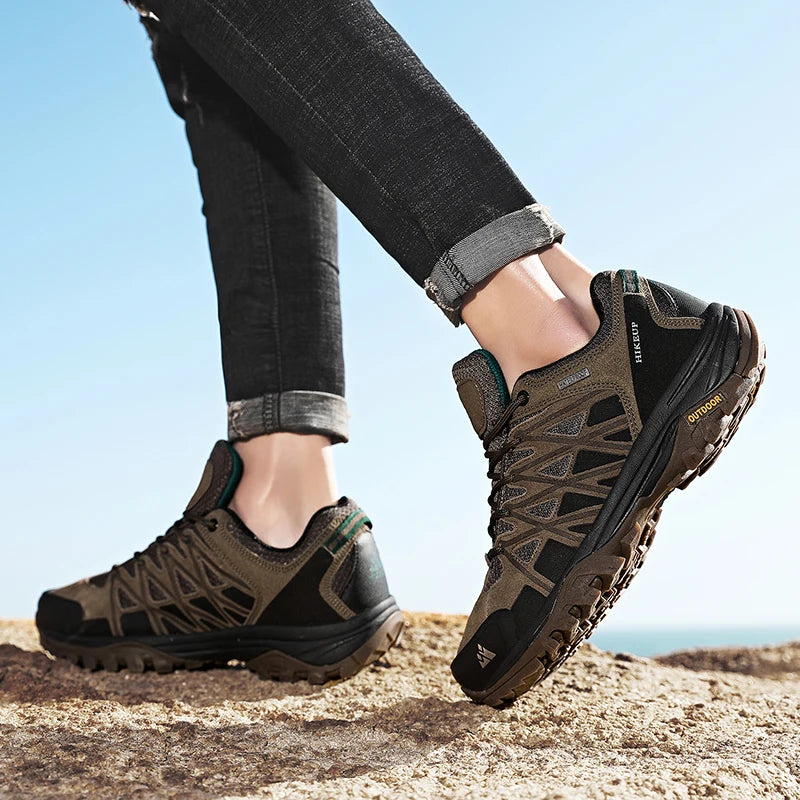 HikeUp Scarpe da Trekking da Uomo Traspiranti con Lacci Ammortizzate per Escursionismo all Aperto Impermeabili Outdoor