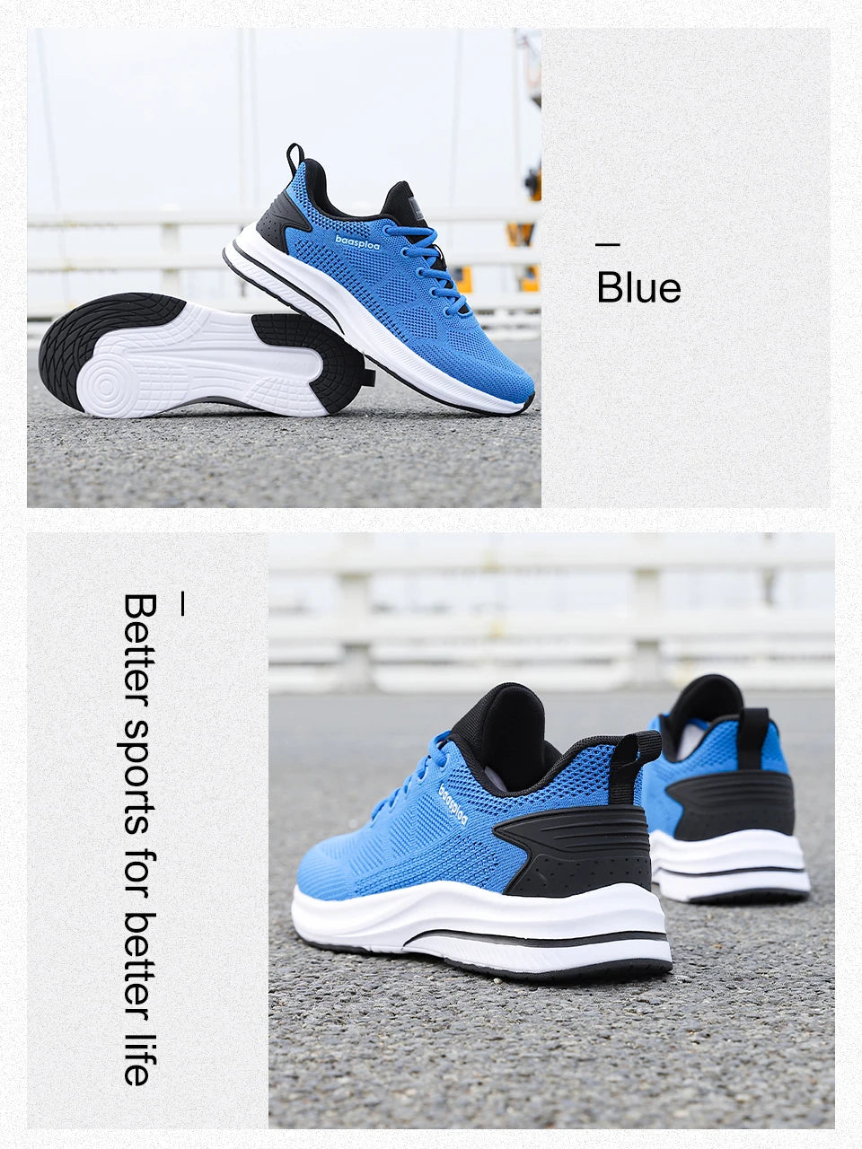 Baasploa Scarpe Da Corsa Uomo Leggere In Mesh Traspiranti Con Lacci Per Attività All Aperto