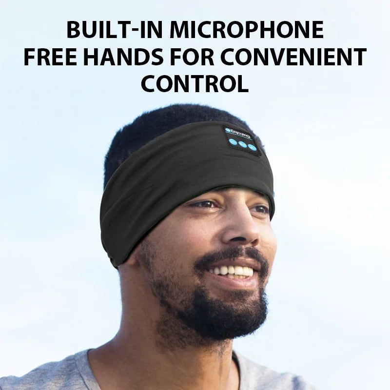 Fascia Sportiva Con Cuffie Bluetooth Senza Fili Per Musica Dormire Maschera Per Gli Occhi E Yoga Capelli Morbidi