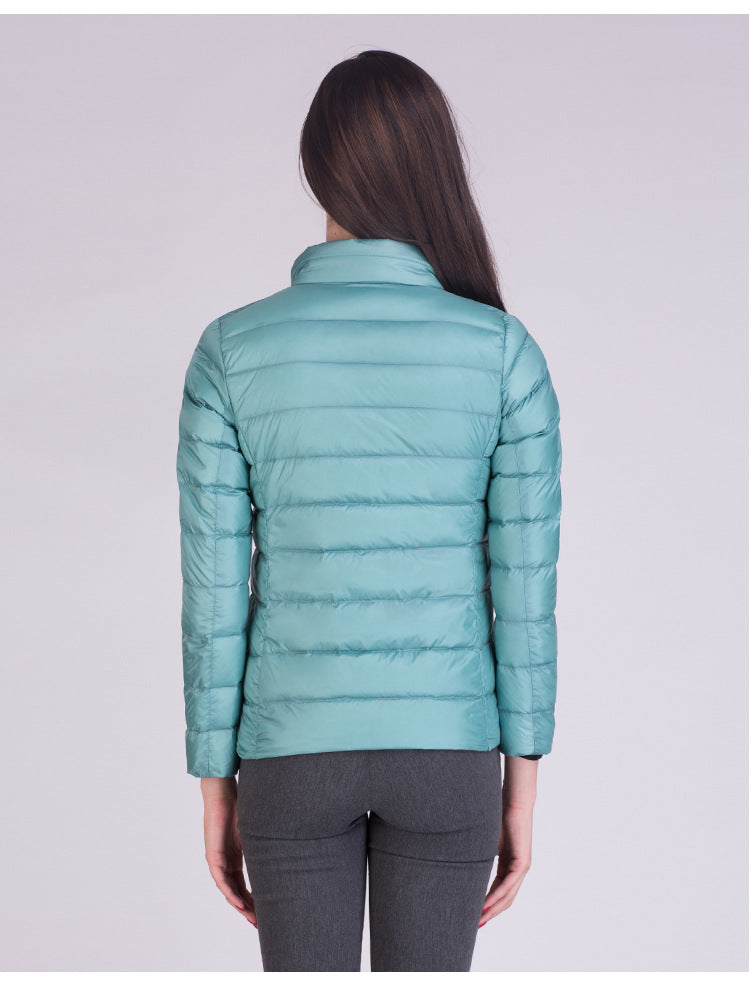 Cappotto Imbottito Femminile Ultraleggero Ripiegabile Collo Alla Coreana Slim Fit Da Ufficio 2023 Nuovi Arrivi