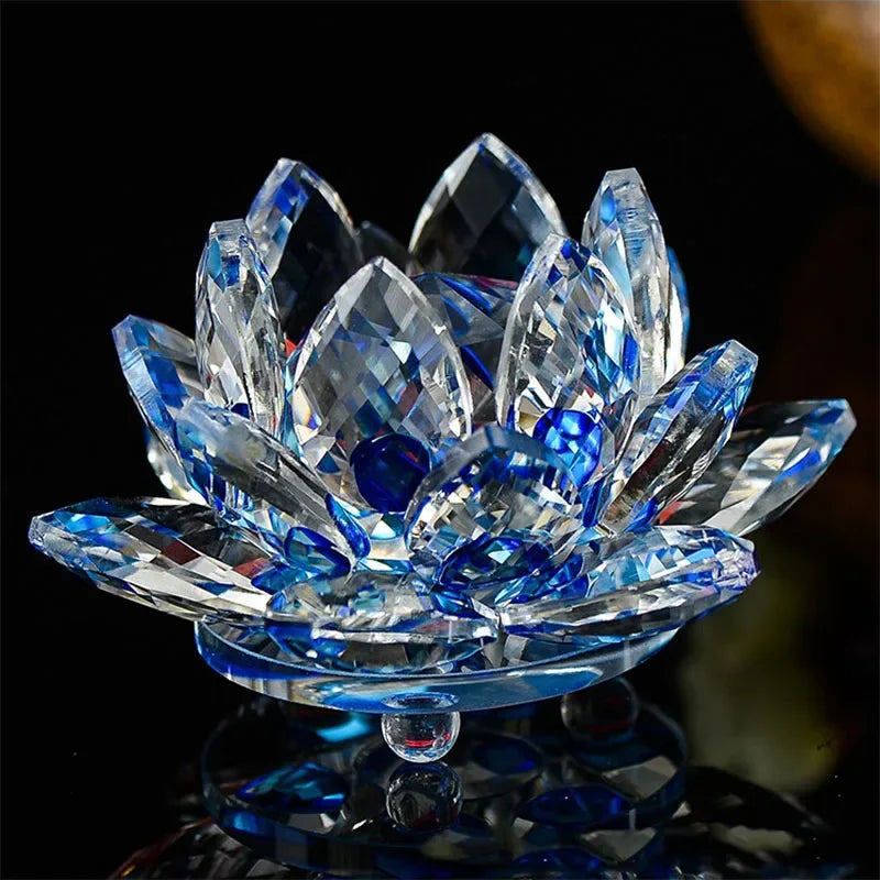 Fermacarte In Cristallo Di Quarzo Fiore Di Loto 80mm Artigianato In Vetro Feng Shui Decorazioni Per Casa Regalo