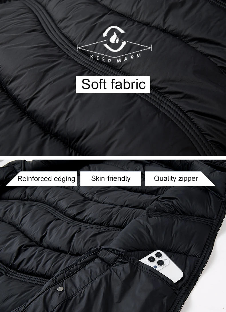 Gilet Termico Impermeabile Uomo CHRLCK per Trekking Campeggio Caccia Sci Pesca Invernale Taglia Grande Caldo e Leggero