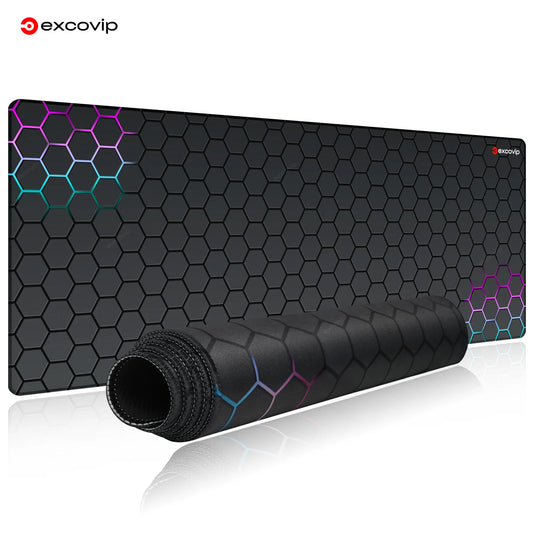 EXCO Grande Tappetino Per Mouse Da Gioco Con Bordo Cucito E Base In Gomma Antiscivolo Esteso Per Scrivania E Tastiera