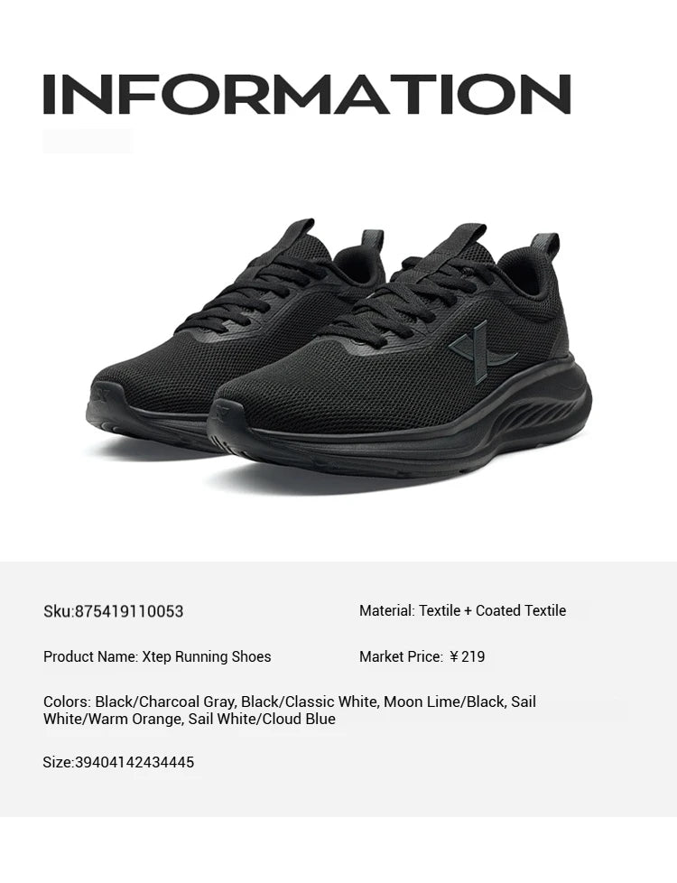Xtep Scarpe da Corsa per Uomo 2025 Scarpe Estive in Mesh Traspirante Leggere con Suola Morbida e Ammortizzante