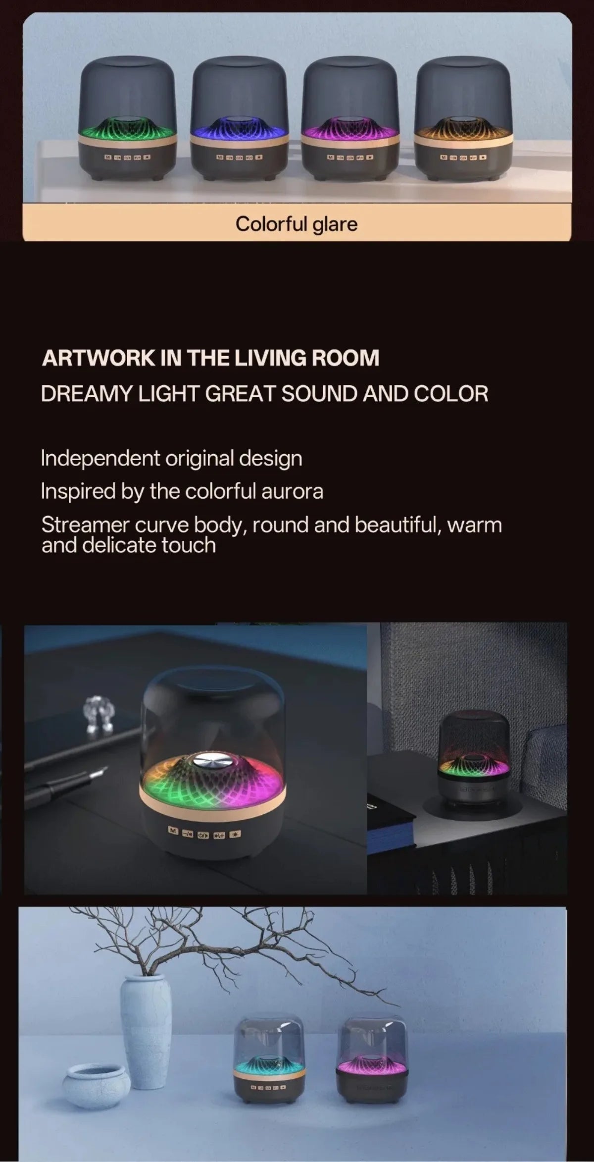 Glaze 5 Subwoofer Bluetooth 5.3 Wireless Soundbar Hi Fi Altoparlante Portatile Per Home Theater