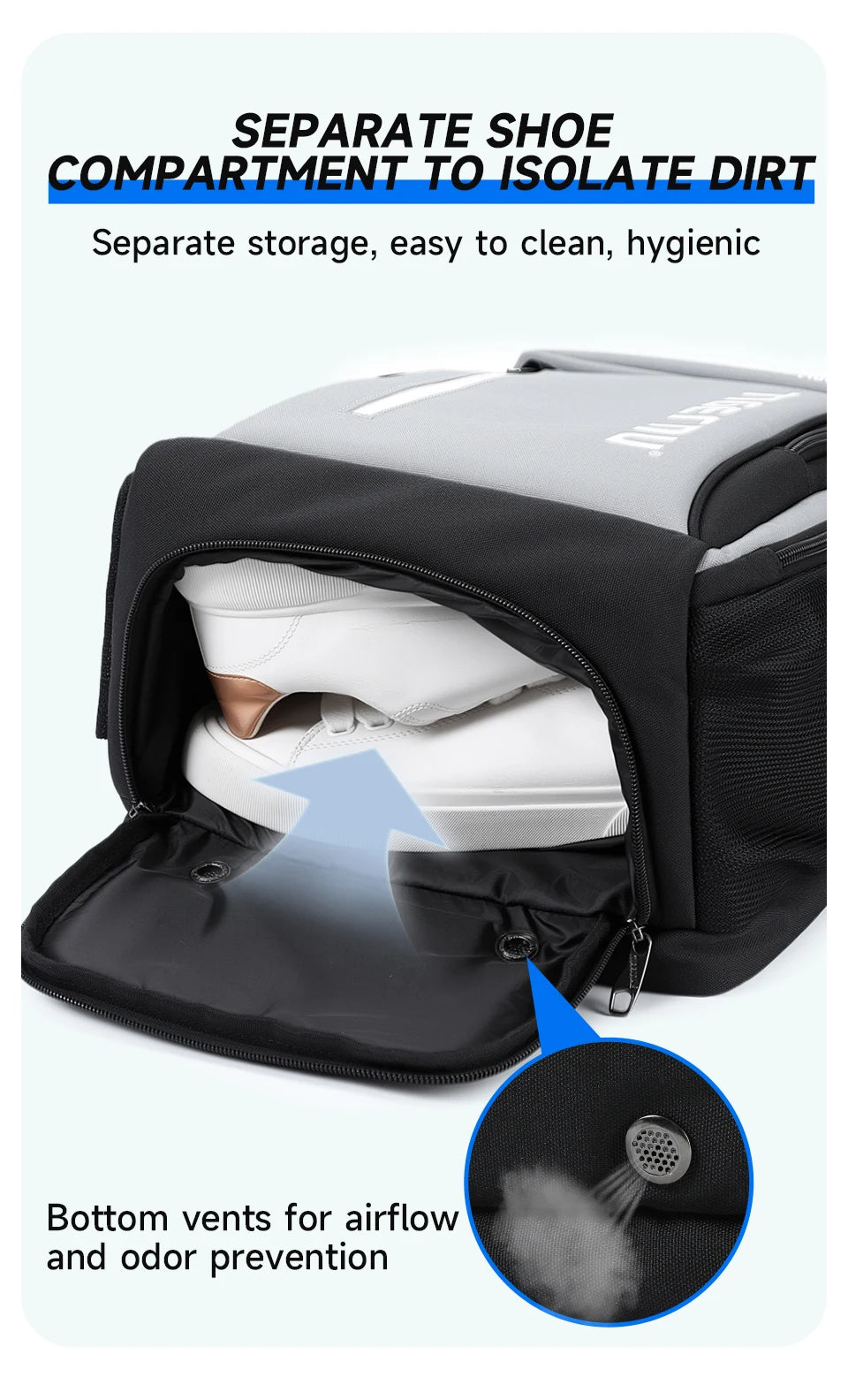Tigernu Zaino Sportivo Da Uomo 25L Per Viaggio Trekking E Badminton Grigio Nero Esterno