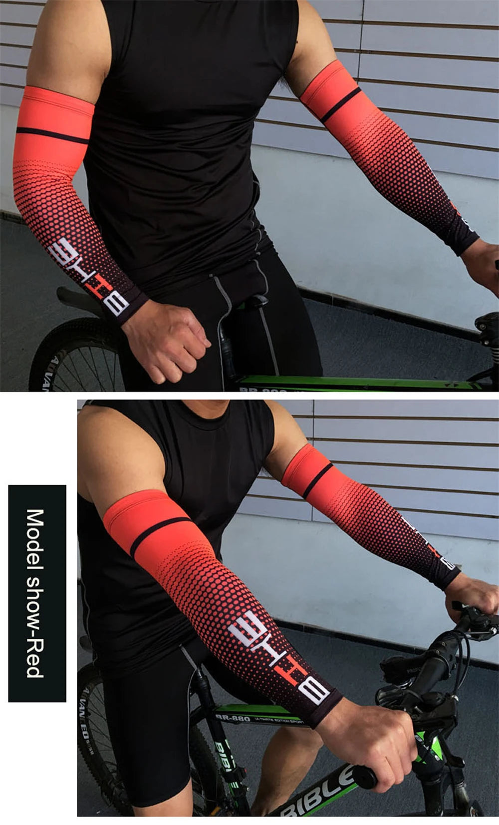 Maniche Braccia Ciclismo Unisex Rinfrescanti Protezione UV Solare Elastiche Per Corsa