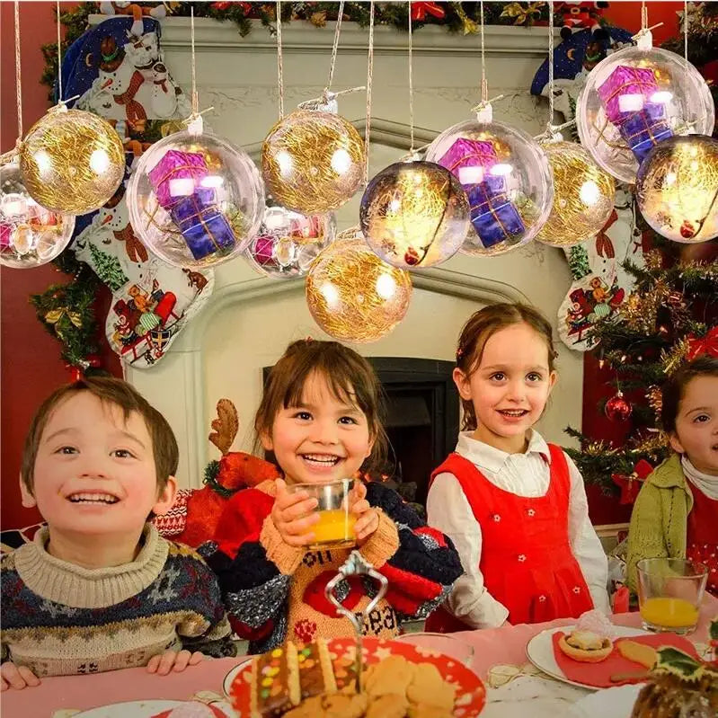 Palline Natalizie Trasparenti In Plastica 10 Pz Per Albero Di Natale Decorazione Casa Regalo Di Nozze