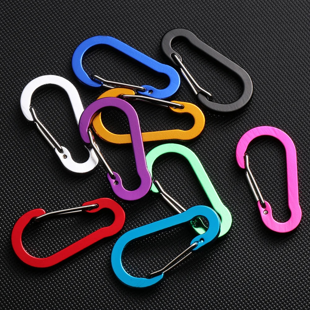 Portachiavi In Alluminio Robusti Con Moschettone E Fibbia A Scatto Set Da 5 Per Zaini Campeggio Arrampicata