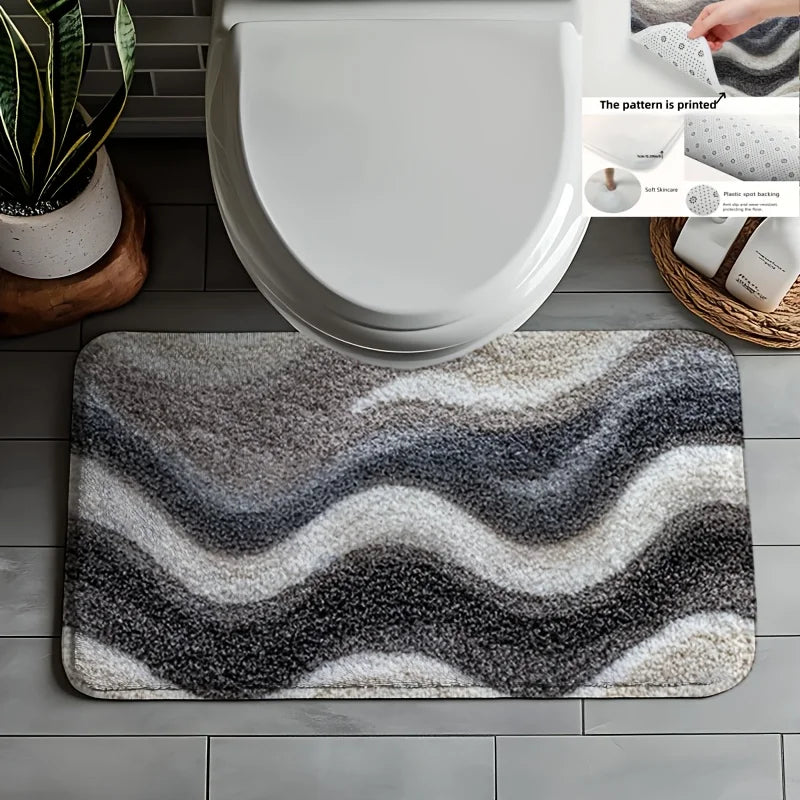 Tappetino Da Bagno Marrone Grigio Antiscivolo In Morbido Pile Tappeto A Pelo Corto Per Bagno Soggiorno Cucina