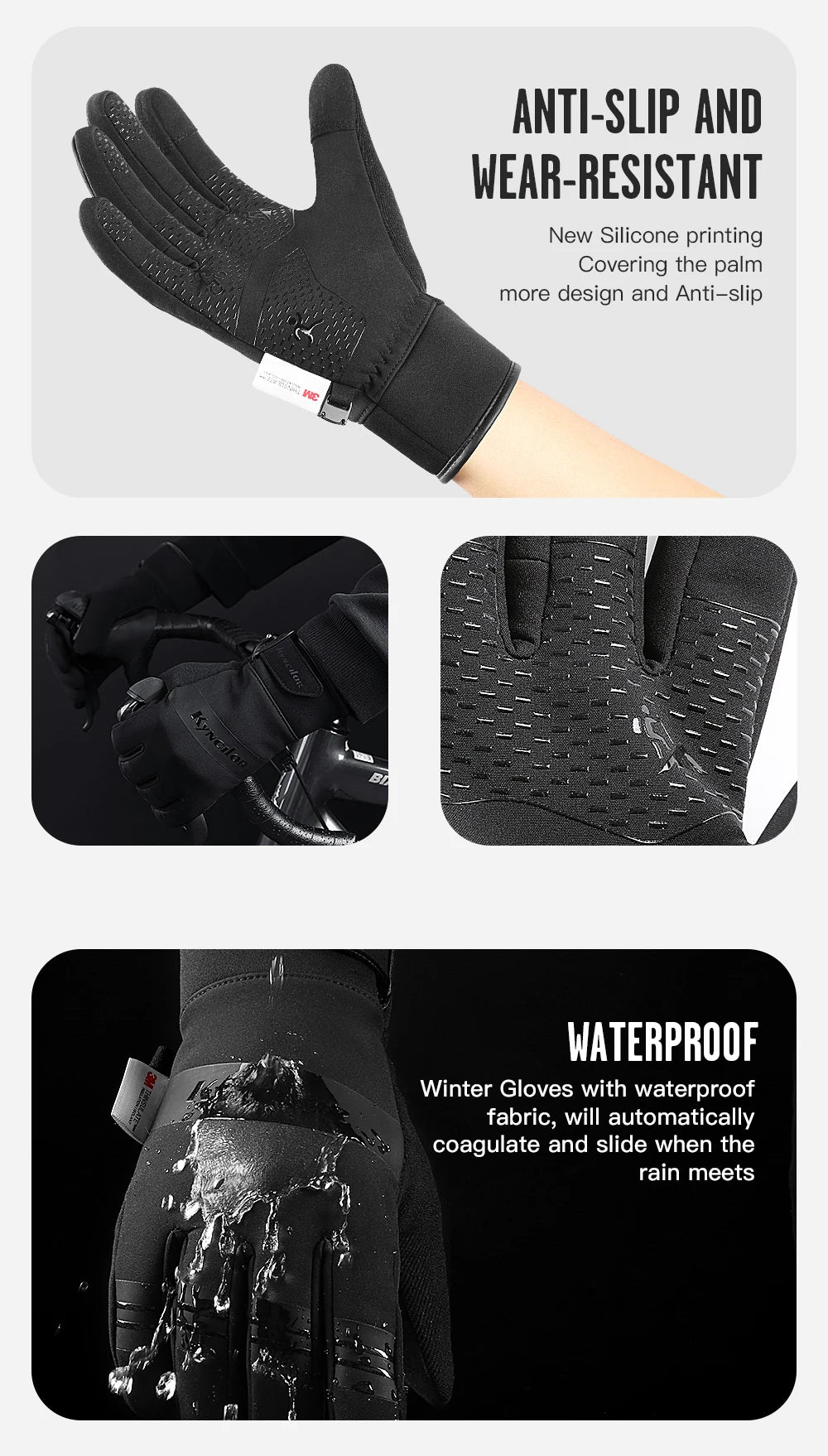 Guanti Invernali Da Ciclismo Esterno Impermeabili Antivento Con Touch Screen Per Moto Sci Equitazione Universali 3M