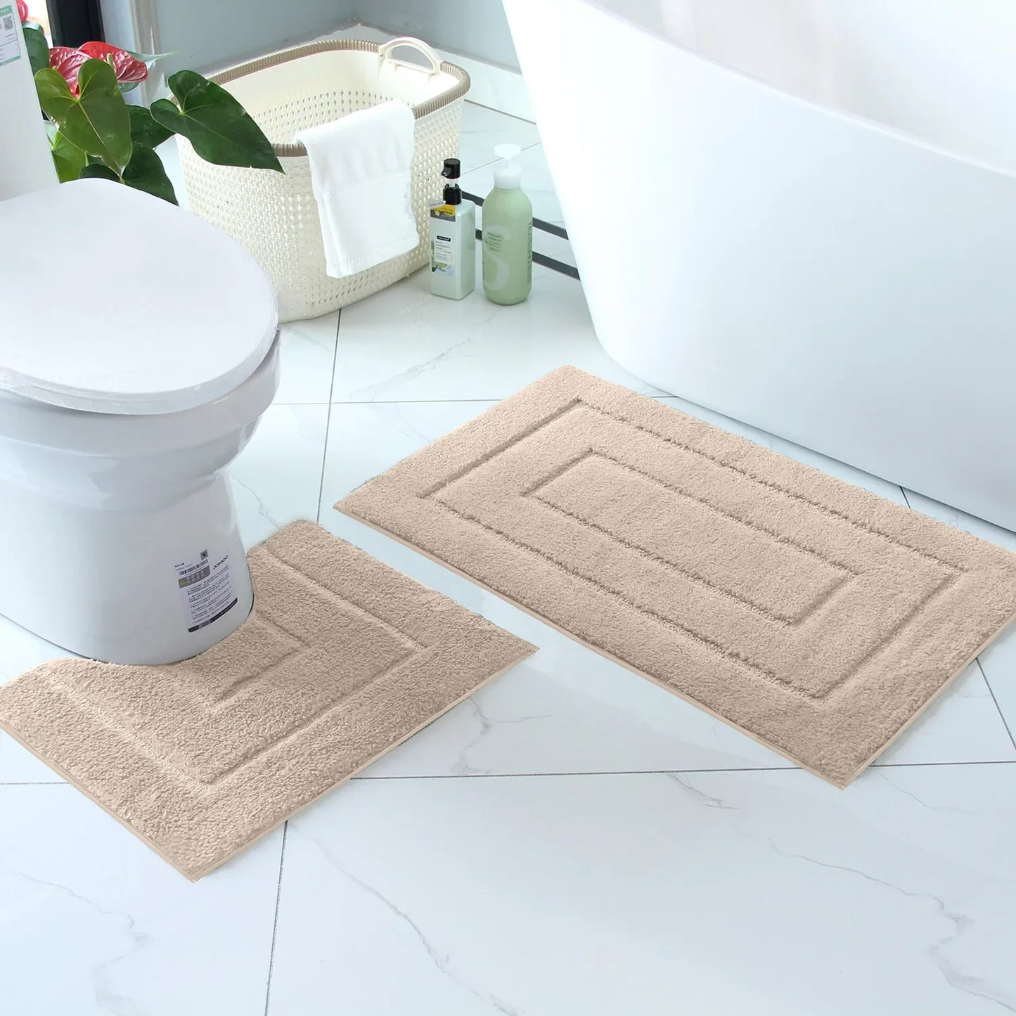 Tappetino Da Bagno In Peluche Antiscivolo Per Vasca E Porta D'Ingresso Assorbente E Confortevole