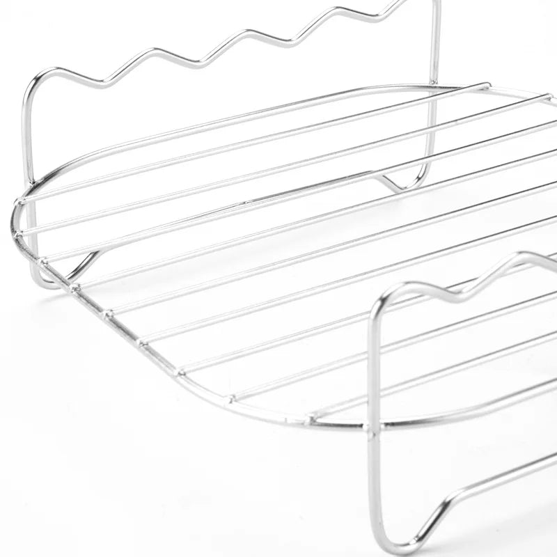 Set Grill Da Esterno Con Spiedini E Staffe Per Barbecue In Acciaio Inossidabile Per Friggitrice Ad Aria Quadrata