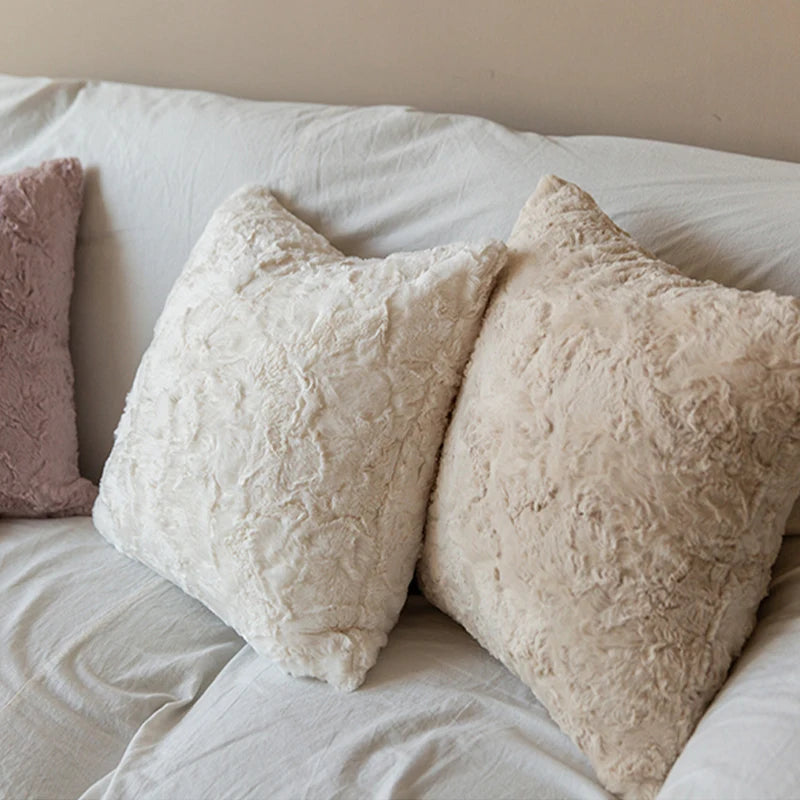 Fodera Per Cuscino Invernale In Peluche Morbida Quadrata 45x45 Cm Decorativa Per Soggiorno