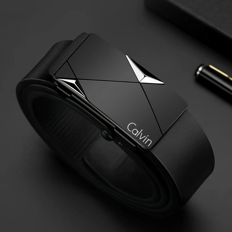Cintura In PU Con Fibbia Automatica Da Uomo Nuova Cintura Casual Da Uomo Da Lavoro Alla Moda Accessori Vita Alla Moda