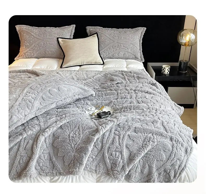 Coperta Stampata Floreale 3D In Stile Europeo Pile Di Corallo Spesso Per Inverno Calda Trapunta Facile Da Mantenere