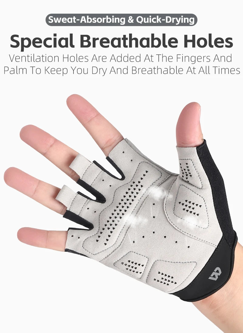 West Biking Guanti da Ciclismo Mezze Dita Spider Pattern Estivi Touch Screen per Bici da Strada e Mountain Bike