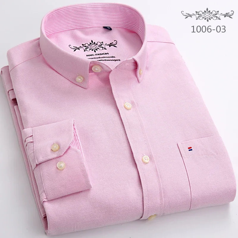 Novità Camicia Da Uomo Slim Fit Maniche Lunghe Formale Con Tasca Singola In Morbido Cotone Scozzese Per Ufficio