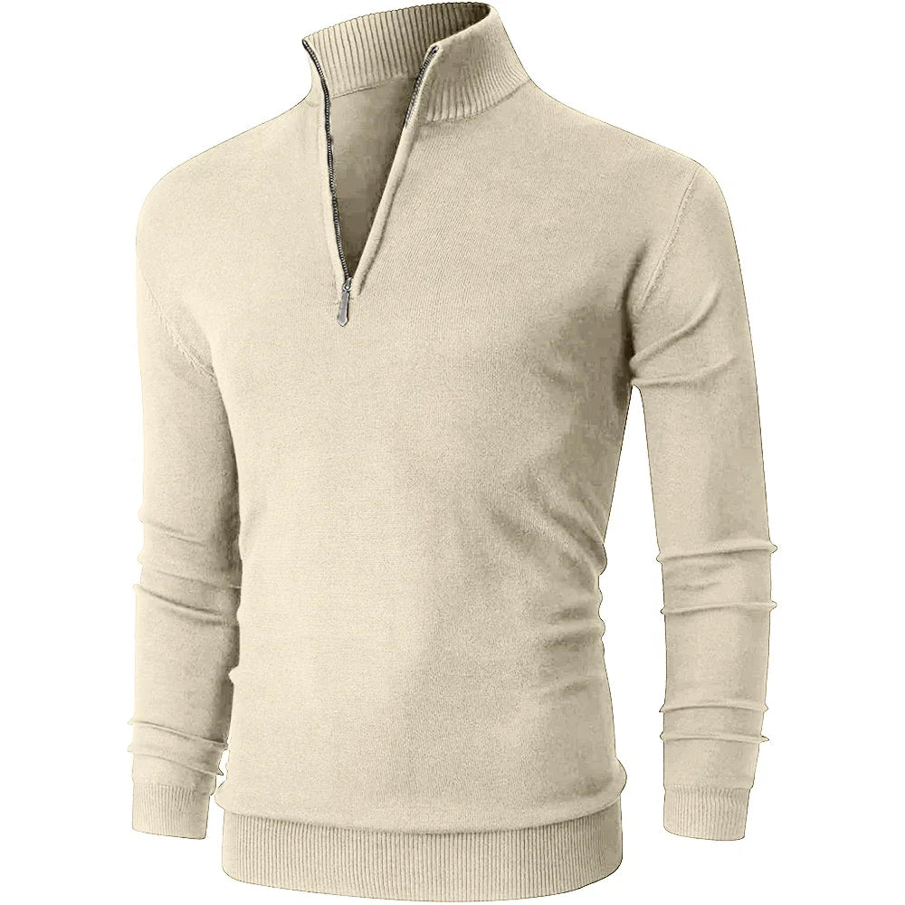 Dolcevita Uomo Con Mezza Cerniera Caldo Inverno Streetwear Collo Alto Versatile Ufficio Tempo Libero