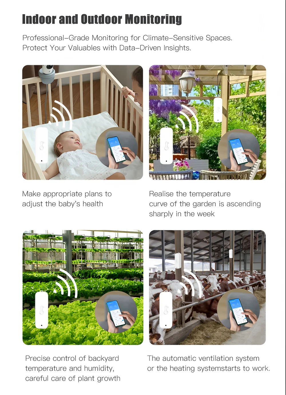 Stazione Meteorologica Intelligente Tuya WiFi LCD Meteo Interni Esterni Allarme Umidità Temperatura
