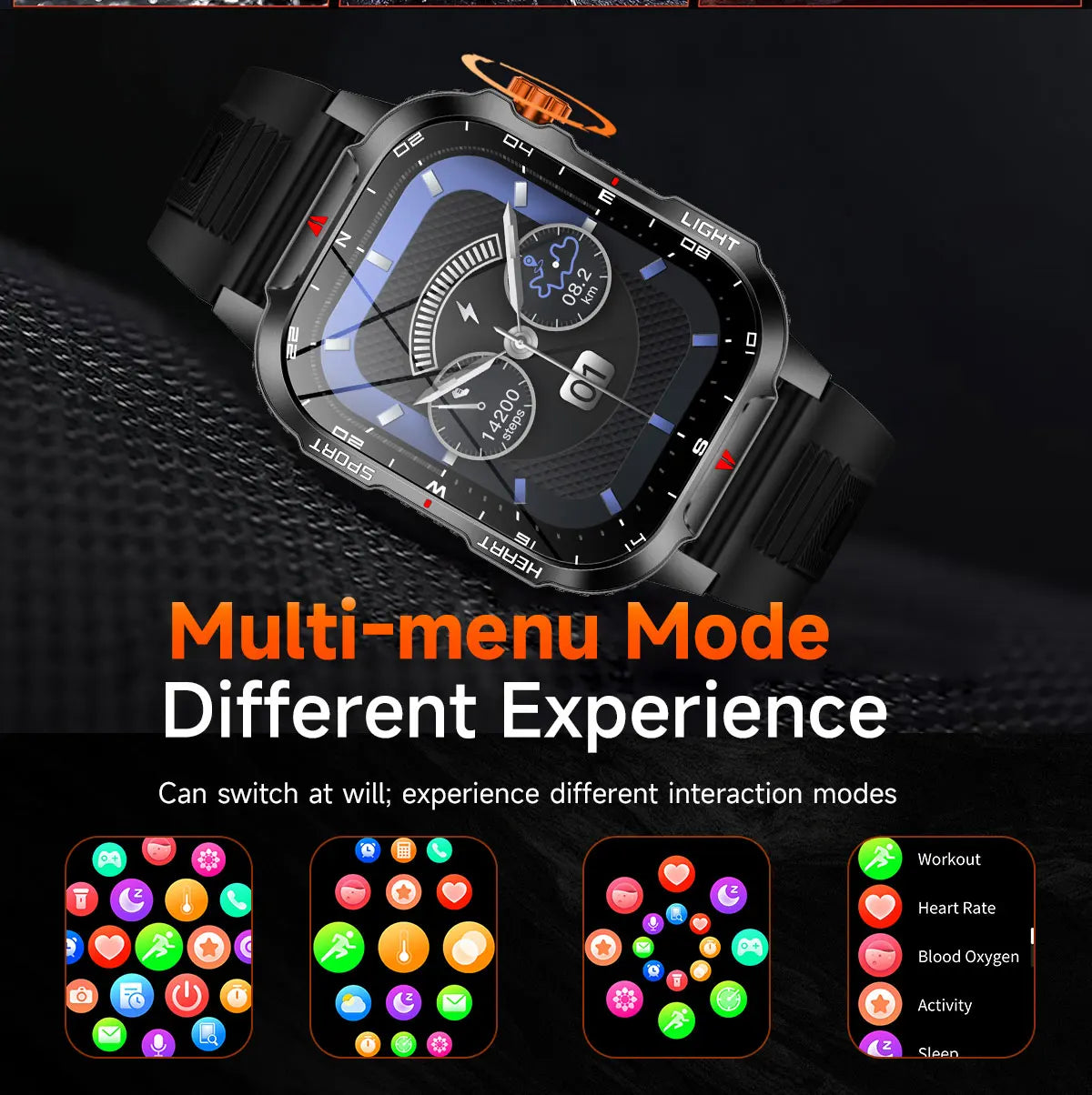 Smartwatch Da Uomo Batteria 100mAh Schermo 2,01 Pollici Chiamata Bluetooth Cardiofrequenzimetro Orologio Xiaomi iOS