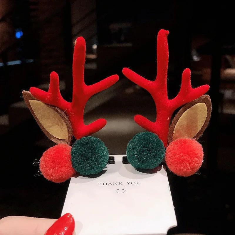 Fascia Natalizia Corna Di Renna Con Fiore Copricapo Per Capelli Per Bambini Adulti Natale Halloween Cosplay