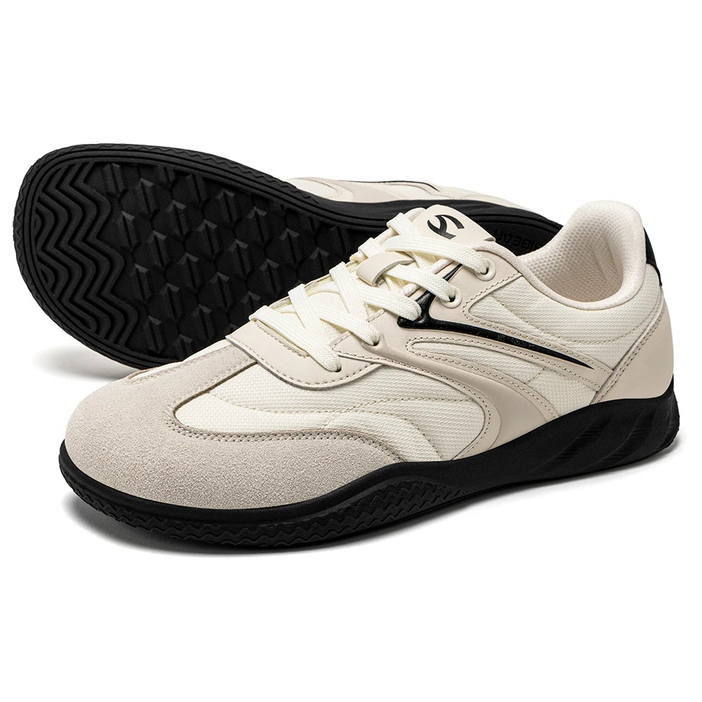 Hobibear Scarpe Minimaliste In Pelle Sintetica A Calzata Larga Sneakers Retro Allacciate Per Uomo E Donna Traspiranti