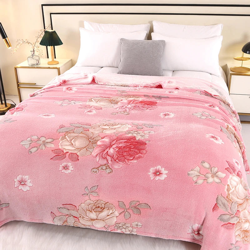 Bonenjoy 1 Pezzo Coperta In Pile Floreale Rettangolare Per Divano E Casa Morbida Calda Confortevole Plaid Da Viaggio