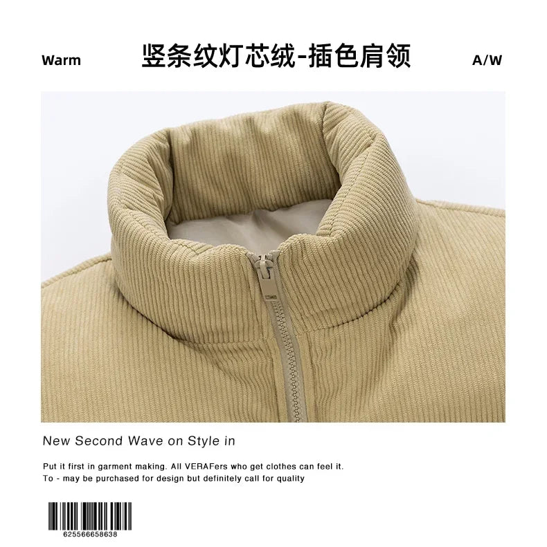 Gilet Imbottito da Uomo Con Cerniera Senza Maniche Giacca Casual Autunnale In Cotone Spesso