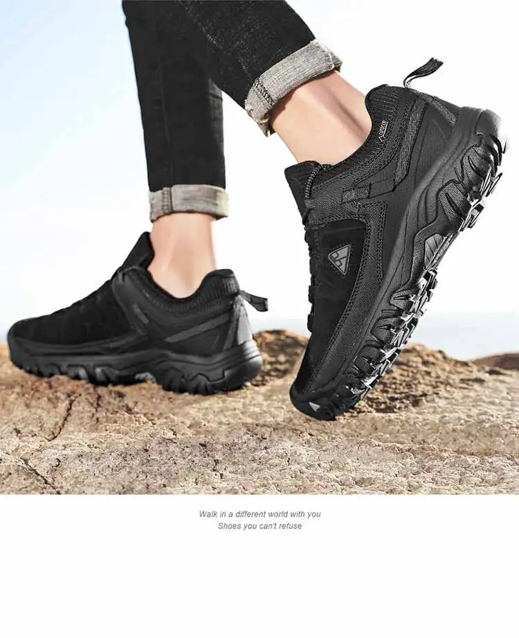 HikeUp Scarpe Da Trekking Uomo In Pelle Resistente Alta Qualità Con Suola In Gomma Per Esterni