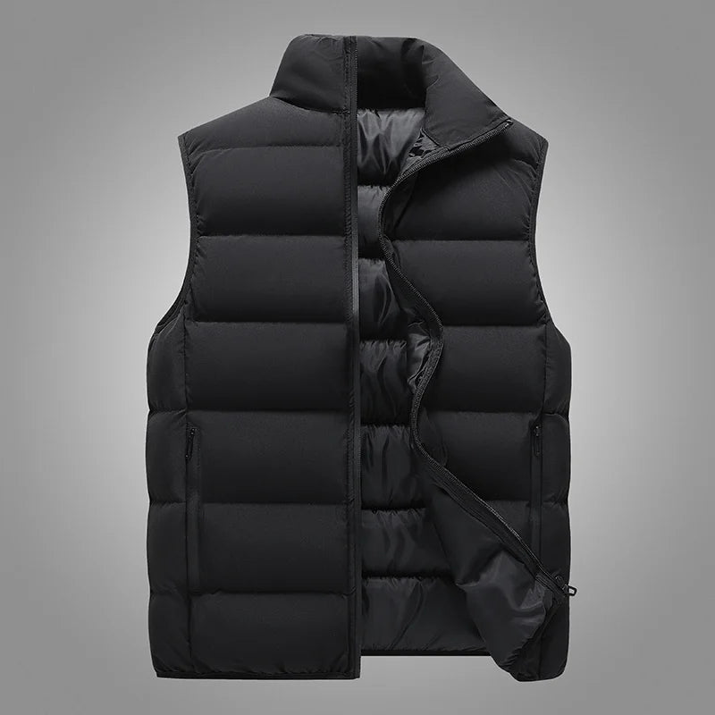 Gilet da Uomo con Colletto Rialzato Mandarino Elegante e Casual per Abiti Autunnali Invernali Spesso Caldo