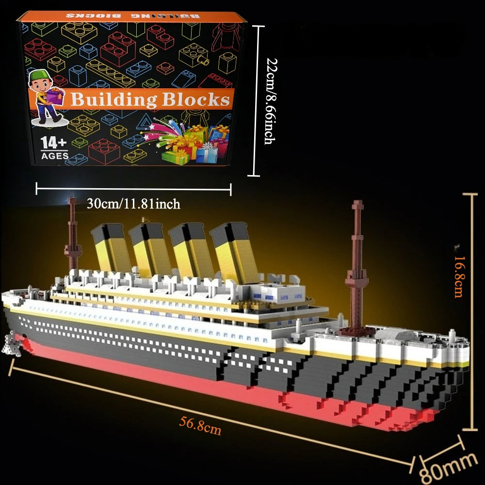 Oltre 4000 Pezzi Titanic Modello Nave Da Crociera Blocchi Costruzione MOC Barche Giocattoli Da Costruzione Regalo