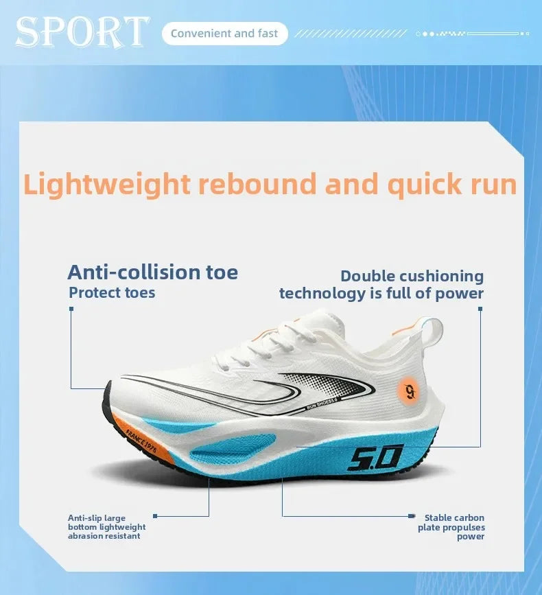 Scarpe Da Corsa 2025 Con Piastra In Carbonio Traspiranti Con Cuscino Di Rimbalzo Leggero Per Maratona Professionale
