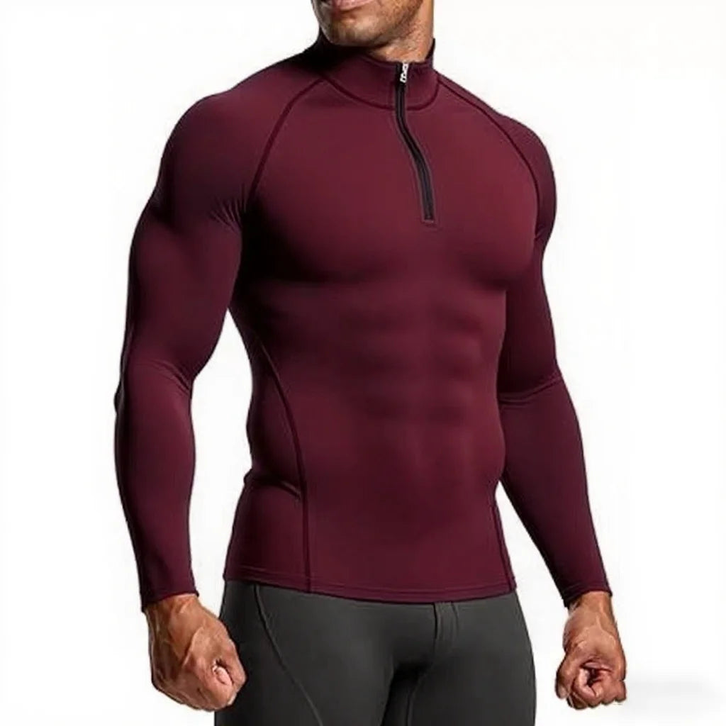 Maglietta Da Uomo A Maniche Lunghe In Compressione Per Palestra Allenamento Corsa Fitness Abbigliamento Sportivo