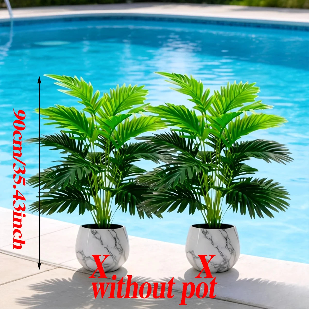 Set Da Due Piante Areca Palma Artificiali Con 24 Foglie Realistiche Per Esterno E Interni Decorazione