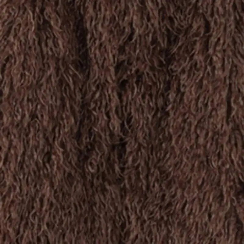 Cappotto Donna Pelliccia Sintetica Marrone Girocollo Allentato Maniche Lunghe Spessa Peluche Giacca Inverno Nuovo 7A1041