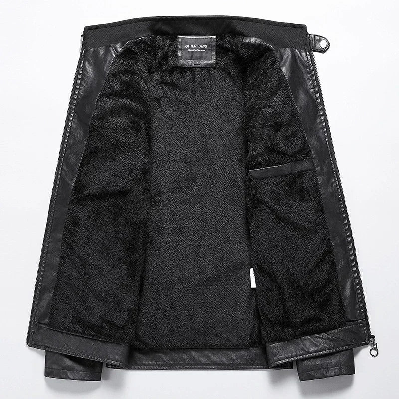 Giacca Da Moto Vintage Uomo Bomber Biker Con Zip Pelliccia Sintetica Cappotto In Pu Nero Rosso Marrone