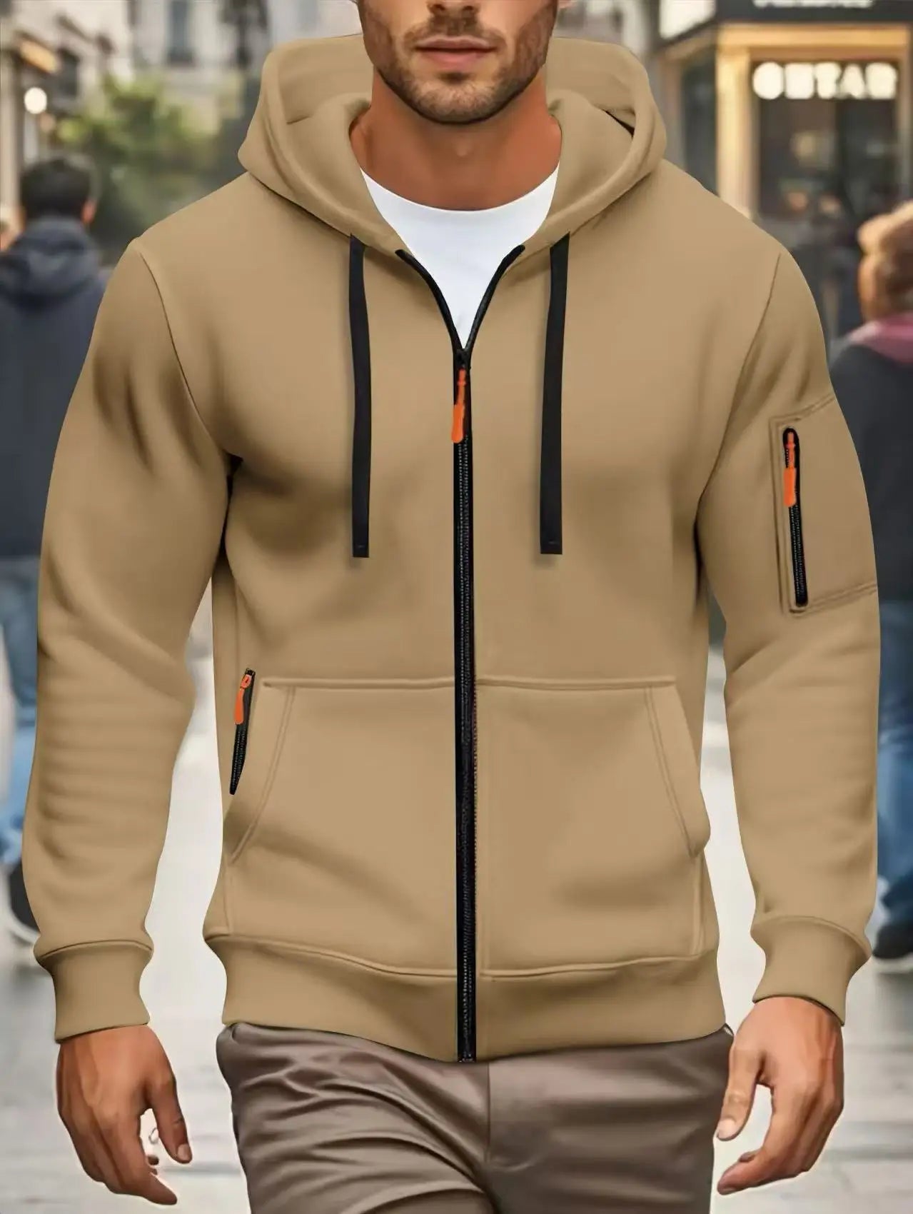 Felpa Con Cappuccio Uomo Autunno Inverno Nuove A Maniche Lunghe Tasca Con Cerniera Design Sportivo Giacca