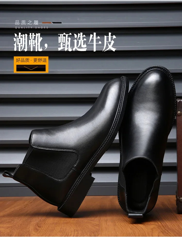 Stivaletti Chelsea In Pelle Da Uomo Di Lusso Fatti A Mano Slip On Per Abito Formale E Casual