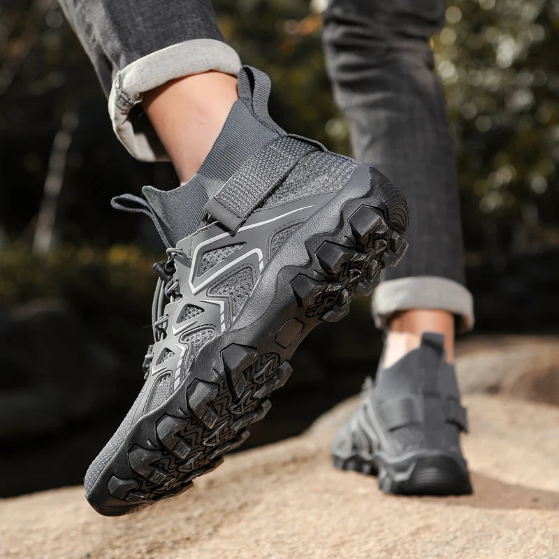 Scarpe Da Acqua Alte Uomo Ad Asciugatura Rapida Traspiranti In Mesh Antiscivolo Per Trekking E Arrampicata Slip On