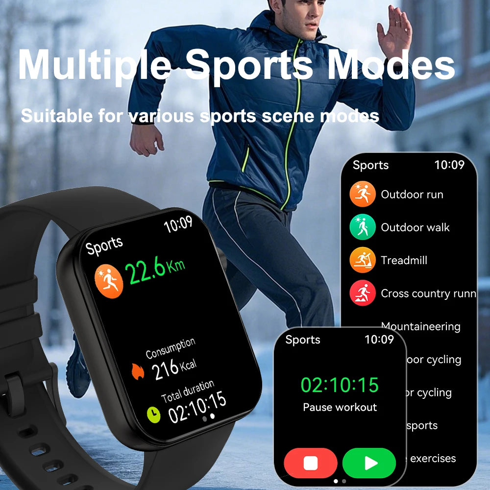 Senbono Smartwatch Con Fotocamera Chiamata Bluetooth Videocitofono Fai Da Te Monitor Battito Cardiaco Sportivo