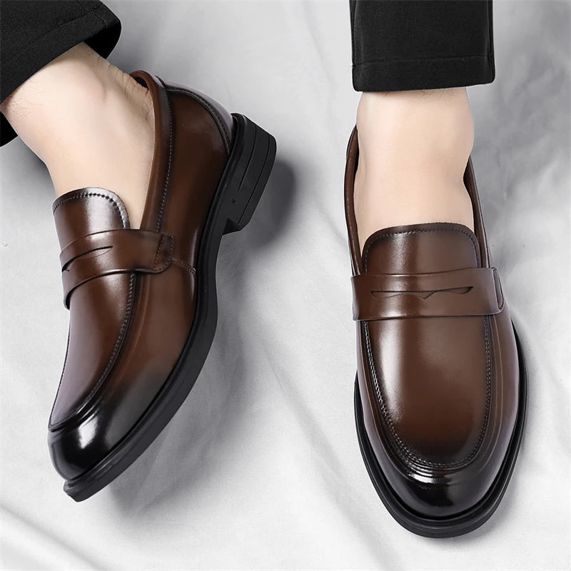 Mocassini Formali In Pelle Da Uomo Stile Italiano Slip On Eleganti Scarpe Da Lavoro E Da Ufficio Confortevoli E Leggere