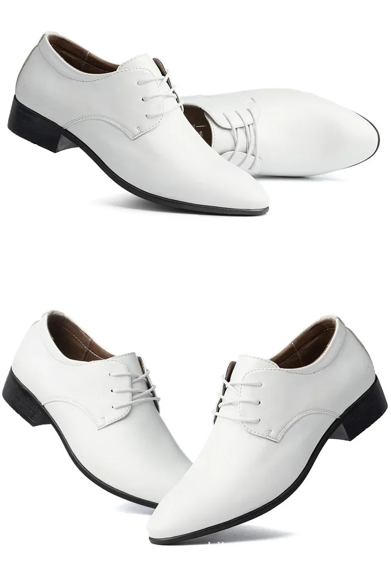 Scarpe Da Uomo In Pelle Primavera Autunno Formali Da Lavoro Punta A Punta Traspiranti Pelle Verniciata Rossa Lucida