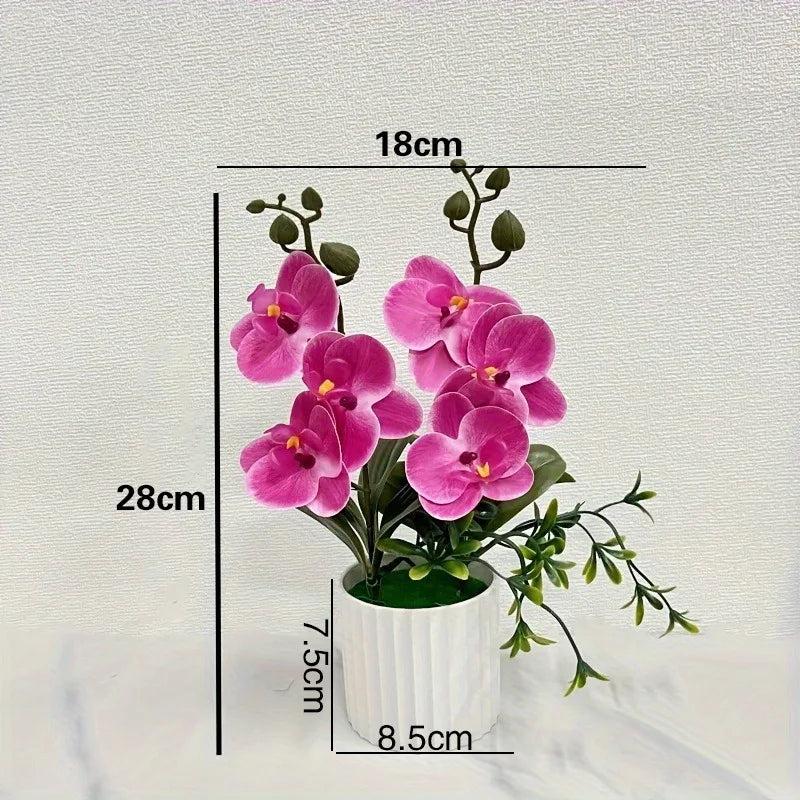 Doppio Pacchetto Farfalle Orchidee Artificiali Con 6 Fiori Verde Realistico Per Piante In Vaso Decorazione Interni